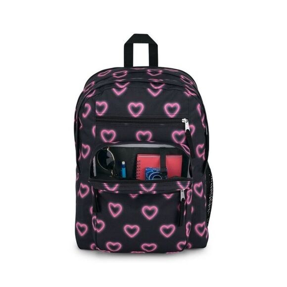 Open Box - JanSport - Big Student School Backpack fo Happy Hearts Black - Picture 4 of 5